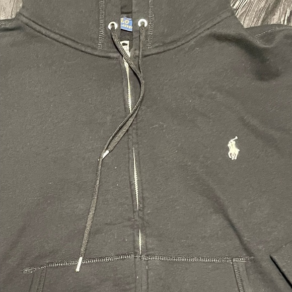 Ralph Lauren Polo Hoodie Men's/Women Unisex Full Zip Sweatshirt Size XL Black - Picture 11 of 12